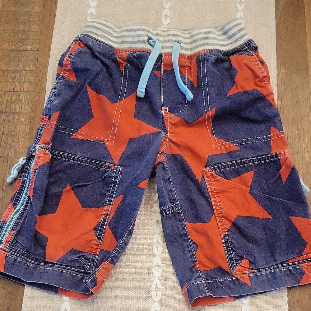 Mini Boden Blue and Red Star Shorts